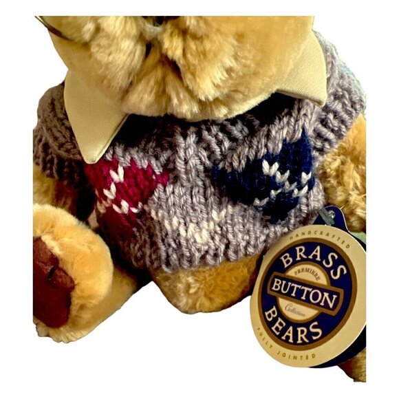 NWT Vintage 96 Pickford Brass Button Bears Collection Sherwood Bear of Long Life - Picture 7 of 13